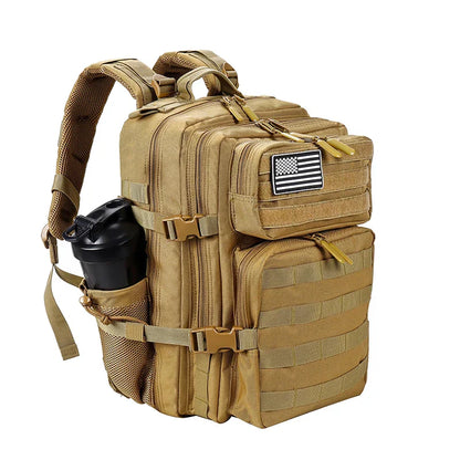 35L Tactical Backpack Small Athlete Gym Bag for Men/Women Qutdoor Travel Hiking Molle Rucksack with Bottle Holder