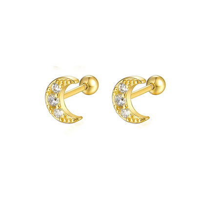 925 Sterling Silver Fashion Love Butterfly Romantic Star Crown Screw Stud Earrings for Women Ear Bone Piercing Jewelry
