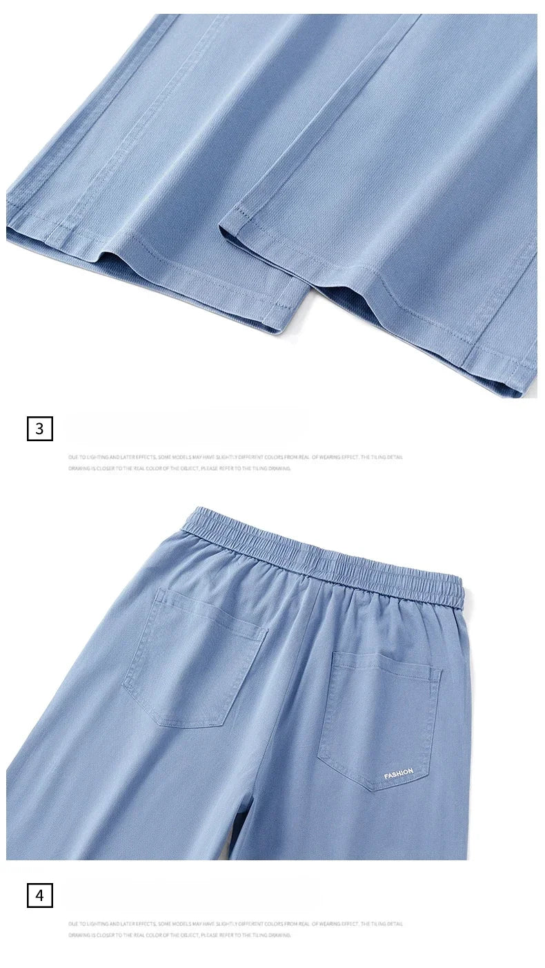 Brand Soft Jeans for Men Spring Thin Draped Comfortable Straight Trousers Drawstring Male Baggy Denim Pants Streetwear