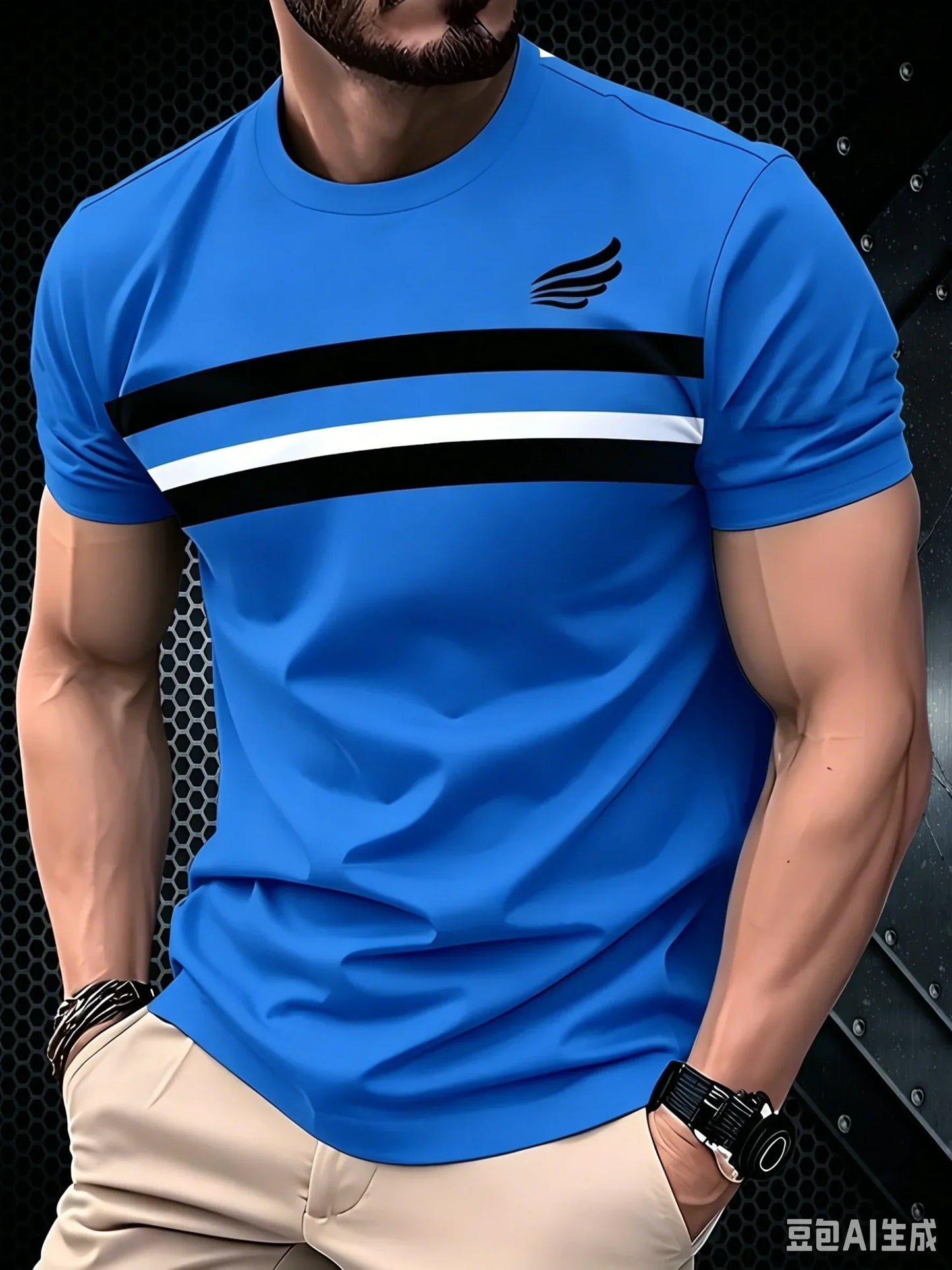 Simple Fashion Striped Graphic T Shirts For Men Summer Casual Short Sleeve 3D Printed T-shirts Loose Breathable Daily Wear Tees