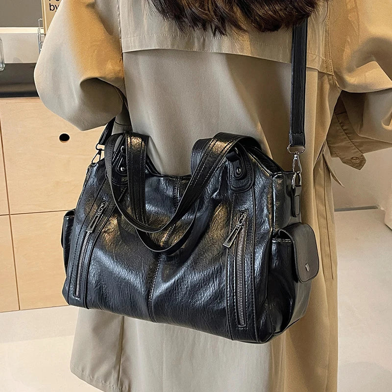 Soft Interior Compartment Shoulder Bags High Quality Contrasting Colors Crossbody Bags for Women Fashion Pu Leather Handbags