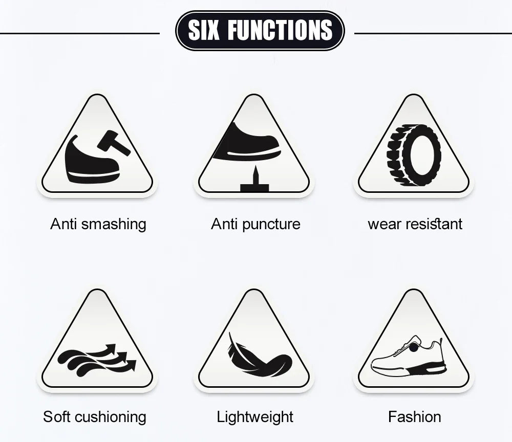 New Men's Rotary Buckle Safety Shoes Anti-Impact Anti-Piercing Lightweight Work Boots Fashion Sporty Design for Outdoor Pro