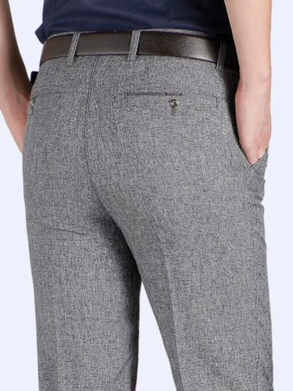 Mens Formal Pants Summer Thin Autumn Thick Black Blue Grey Stretch Bussiness Loose Suit Office Plus Size Trousers GOZBKF