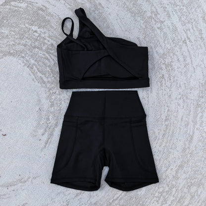 Women's 2 PCS Sports Yoga Set Sexy Sport Bra High Waist Sports Pocket Shorts Gym Fitness Sleeveless Workout Suit Sporstwear