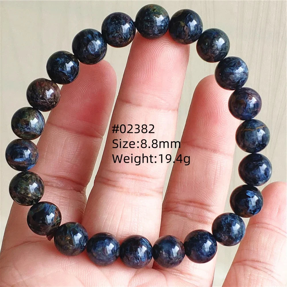 Natural Blue Pietersite Bracelet Women Men Beads Round Beads Chatoyant Cat Eye Fire Pietersite Namibia AAAAAA