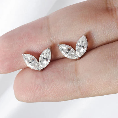 0.3-1CT Marquise Cut Real Moissanite Stud Earrings for Women Party 14k Plated Lab Diamond Earring Silver Jewelry S925