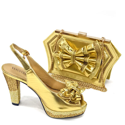 Italian Design Fashion Style Ladies Shoes With Matching Bag Set 2024 Nigerian Shoes and Bag Set in Wine Color