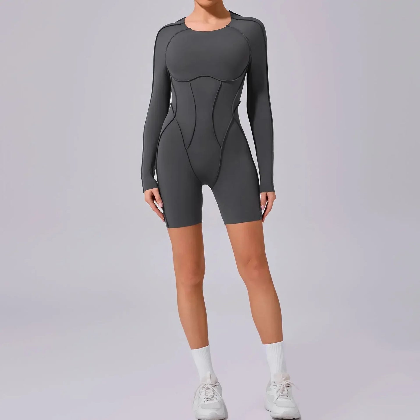 Women's High Elasticity Sports Bodysuit Kit Yoga Fitness Jumpsuit Open Back Hip-Lift Outdoors Gym Workout Sexy Fitness Outfit