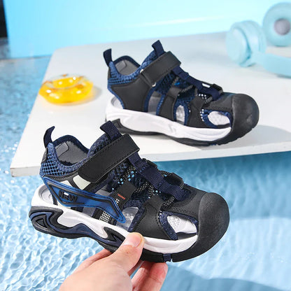 Summer Kids' Sandals Boys' Soft Bottom Casual Beach Shoes Wear-resistant Flat Students Breathable Casual Walking Sandials