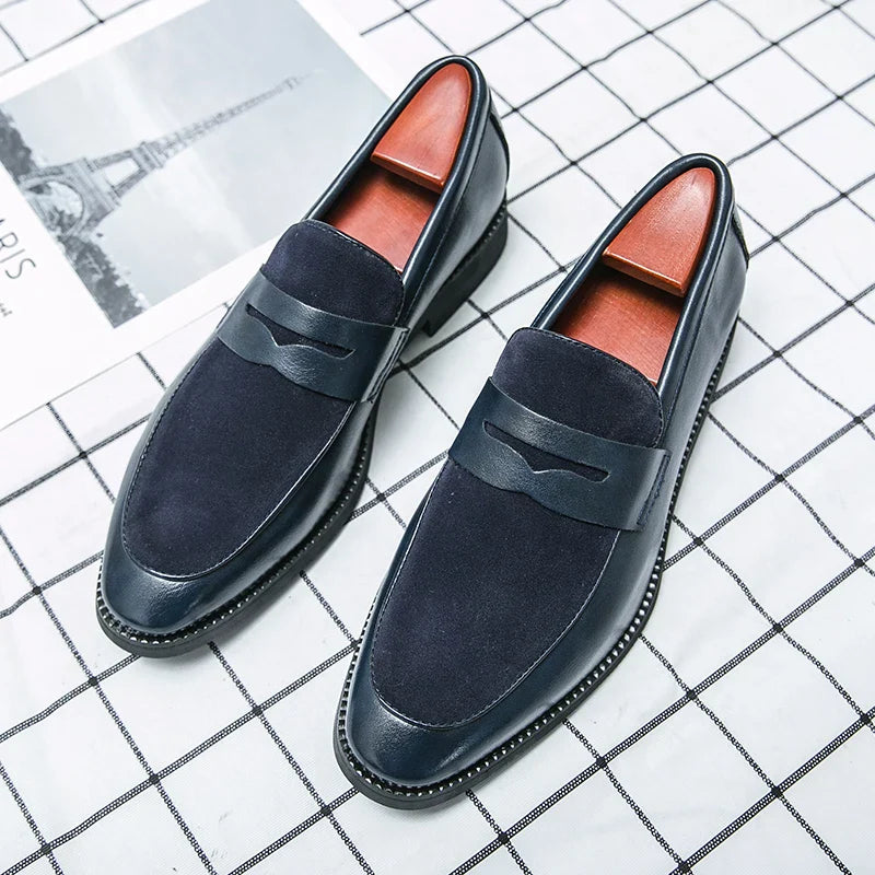 Mens Leather Designer Brand Casual Classic for Men Smile Breathable Office Loafers Formal Business Footwear Dress Shoes Flats 48