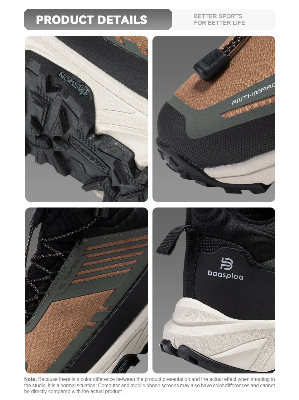 Men Hiking Shoes Outdoor Waterproof Resistant Sneakers Male Winter Comfort Plush Warm Casual Walking Shoes Non-Slip