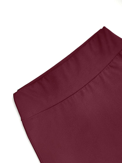 Women High Waist Midi Skirt A line Flowy Hem Elastic Waist Soft Fabric Ideal for Casual Gatherings Work Meetings Daily Outings