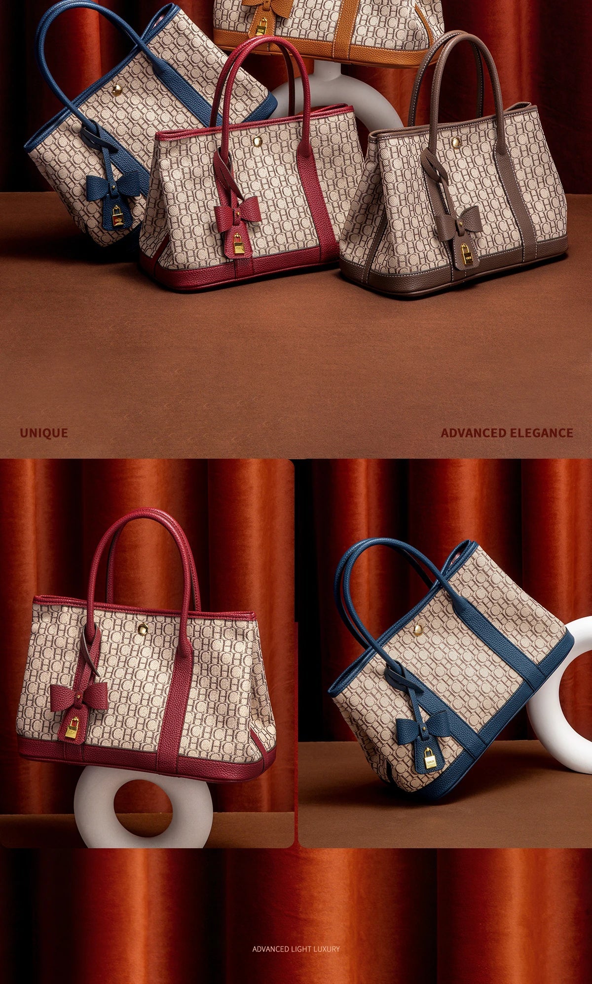 Woman Tote Bag Autumn New Fabric Splicing Handbag Convenient Carrying Mother Bag Commuter Women's Bag