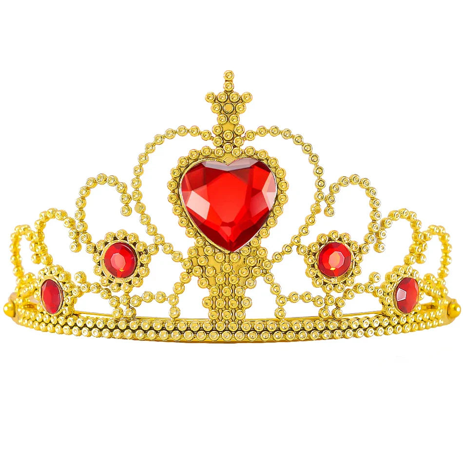 Halloween Red Queen Costume Girls Queen of Hearts Costume with Heart Details Stand Collar Red Black White Carnival Dress