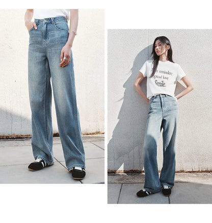 Semir Jeans Women Cool Feeling Wide Leg 2025 New Summer Leg-Lengthening Floor-Length Pants Trendy for Fashionable Style