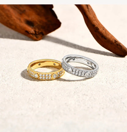 Sparkling Bezel Set Moissanite Ring for Women s925 Sterling Silver Rings Wedding Engagement Luxury Jewelry Gifts Choice