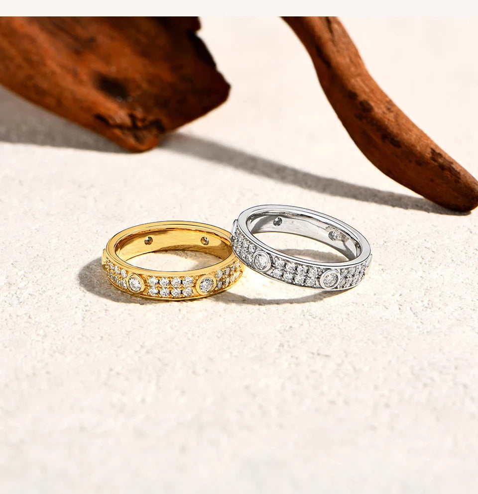 Sparkling Bezel Set Moissanite Ring for Women s925 Sterling Silver Rings Wedding Engagement Luxury Jewelry Gifts Choice