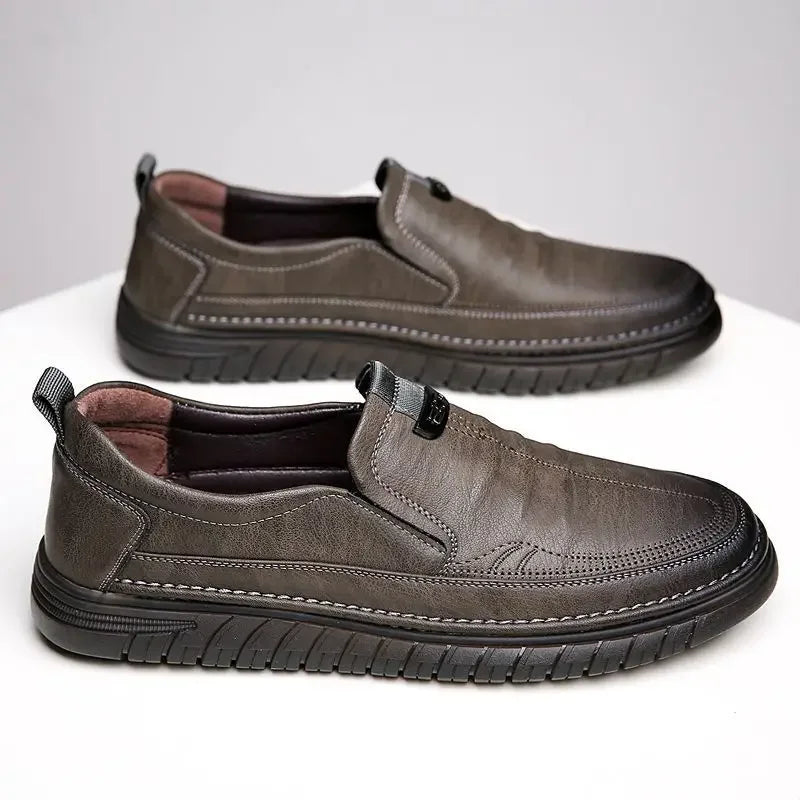 Mocassim Penny Retrô Couro Bovino Genuíno Sapatos Clássicos Costura Confortável Masculino Casual Slip-on Clube Festa Primavera Verão