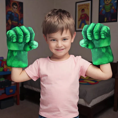 3-12Y Kids Superhero Costume Hulk Jumpsuit Halloween Mask Party with Gloves Cosplay Suit for Boys Girls Holiday Celebration