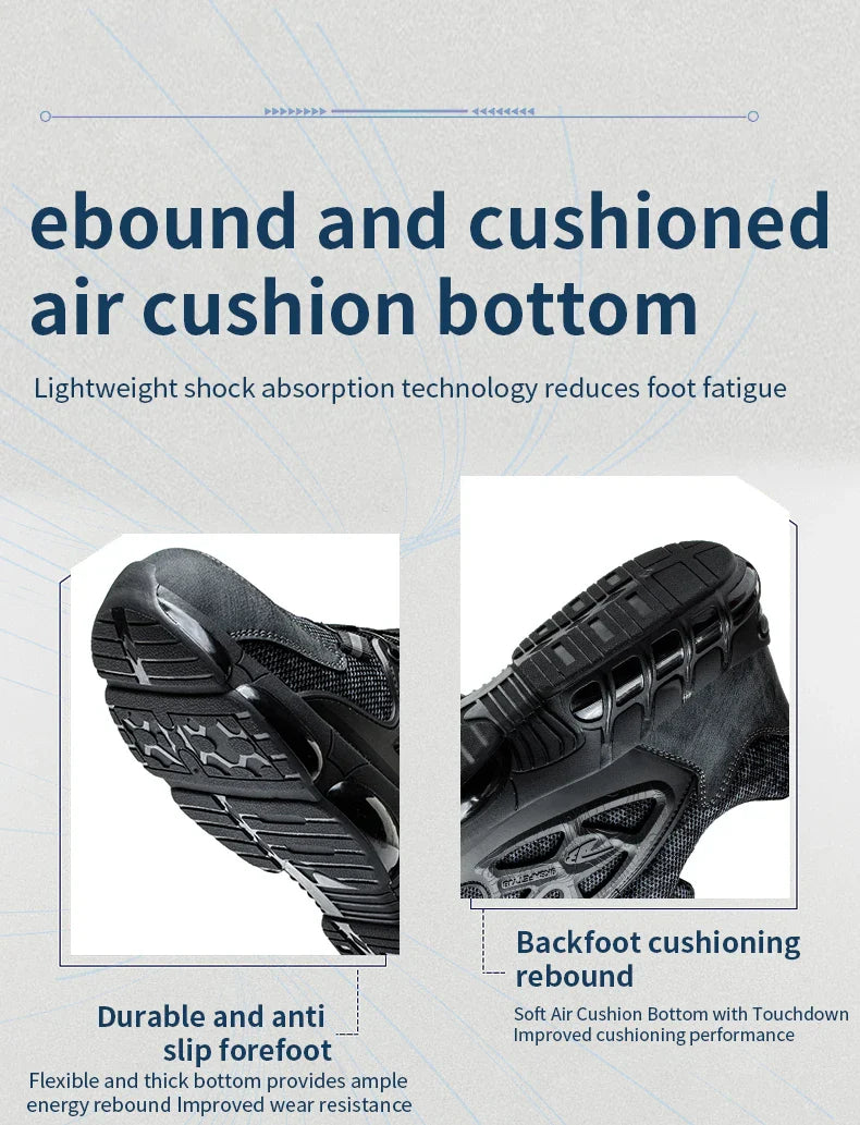 Rotating Button Safety Shoes Men Work Shoes Steel Toe Cap Working Boots Sneakers Man Anti Puncture Dangerous Work Shoes