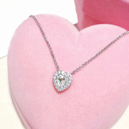 2025 New Trend Fine Wedding Jewelry Set Charm Silver Heart shaped Crystal Luxury Pearl Necklace Earrings Romantic Gift for Women