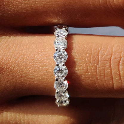 2/3/5mm Full Moissanite Eternity Ring for Women Engagement S925 Silver Rings Lab Diamond Wedding Band Classic Jewelry
