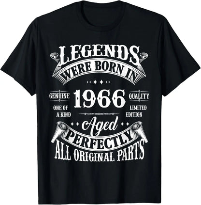 Vintage Legend Born in 1966 59th Birthday Tee 59 Years Old T-Shirt Custom Printed Graphic T Shirts Mens Clothing Ropa Hombre