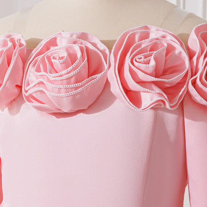 Vestido de Festa Infantil com Flores 3D de Verão Elegante para Meninas Vestido de Dama de Honra Princesa Vestido de Formatura Menina Laço Aniversário Apresentação de Piano Vestido de Noite