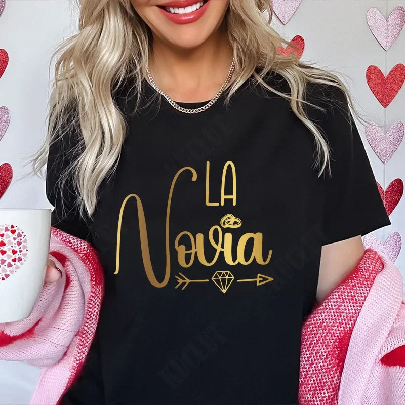Spanish Girls Bachelorette Hen Party Tshirt Team Bride Squad Tops Women Single Farewell T-Shirt Bridal Shower Wedding Party Tees