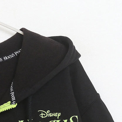 Fleece Hooded Sweatshirt Women Zip Up Hoodies Jacket Halloween Casual Cartoon Jumper Top Female Streetwear