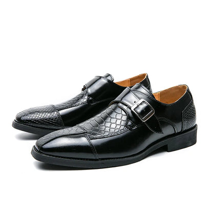 Leather Designer Brand Monks Snake Luxury Men Casual Office Business Man Loafers Mens Moccasins Driving Wedding Dress Male Shoes