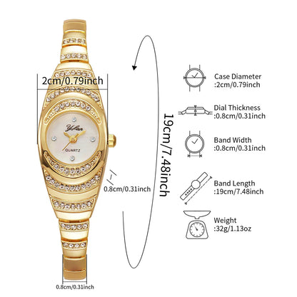 Elegant Women Watches Fashion Rhinestone Ladies Quartz Watch Bracelet Wristwatches Reloj Mujer（Without Box）