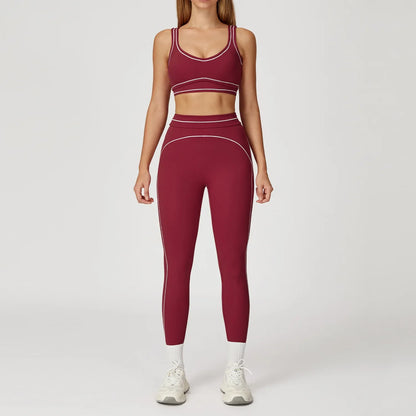 Nylon Yoga Set Women's Tracksuit Gym Push Up Set Woman 2 Pieces Leggings Sports Bra Breathable Sportwear Woman Clothes