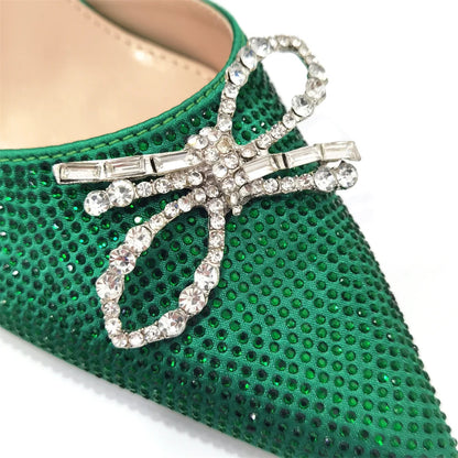 Fashionable Party Shoes and Bags Nigerian Women’s Party Suit Medium Heel Pointed Toe Women’s Shoes and Same Color Bags