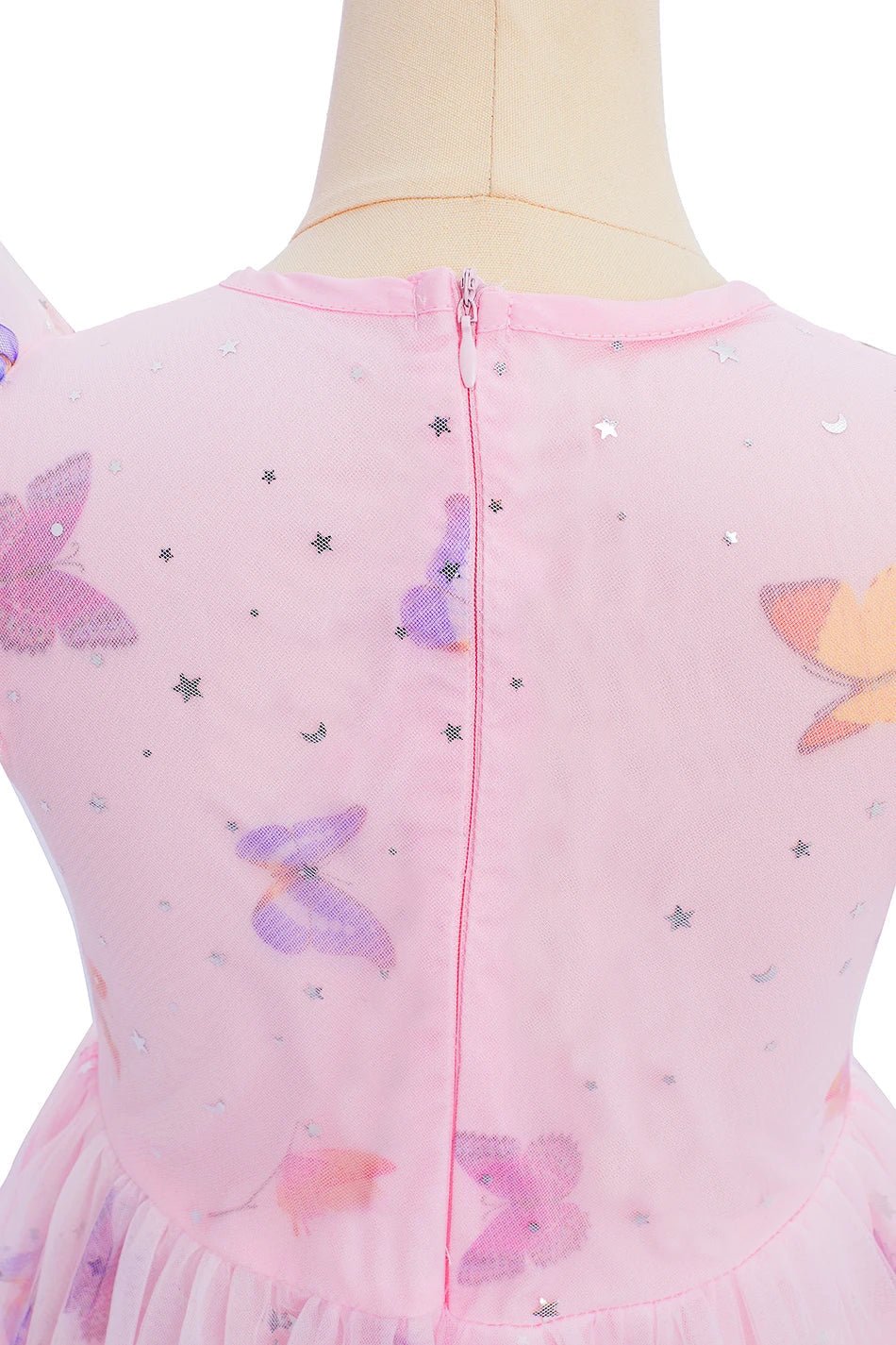 2026 Baby Girl Summer Dresses Kids Pink Butterfly Printed Princess Dress Children Birthday Party Dress Up Girls Fashion Clothes
