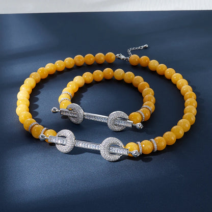 015810 Beaded Choker for Women Color Natural Stone Necklace Set Daily Wear Ceremony Engament Cocktail Party Jewelry Accessories