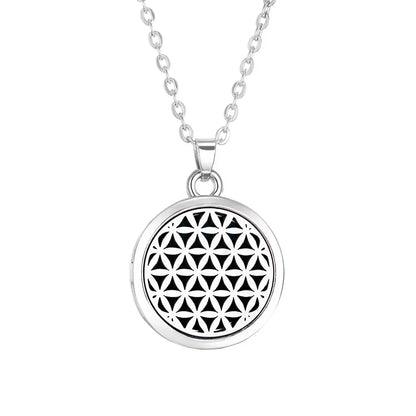 Tree of Life Aromatherapy Necklace Perfume Essential Oil Diffuser Alloy Stainless Steel  Locket Pendant Aroma Diffuser Necklace