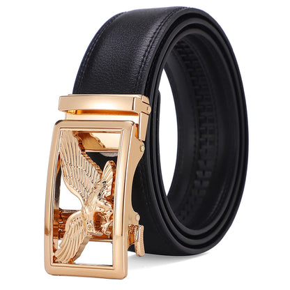 Automatic Buckle Men's Leather Belts Formal Eagle Horse Belt for Men Luxury Designer Brands Male Waist Strap Fashion Accessories