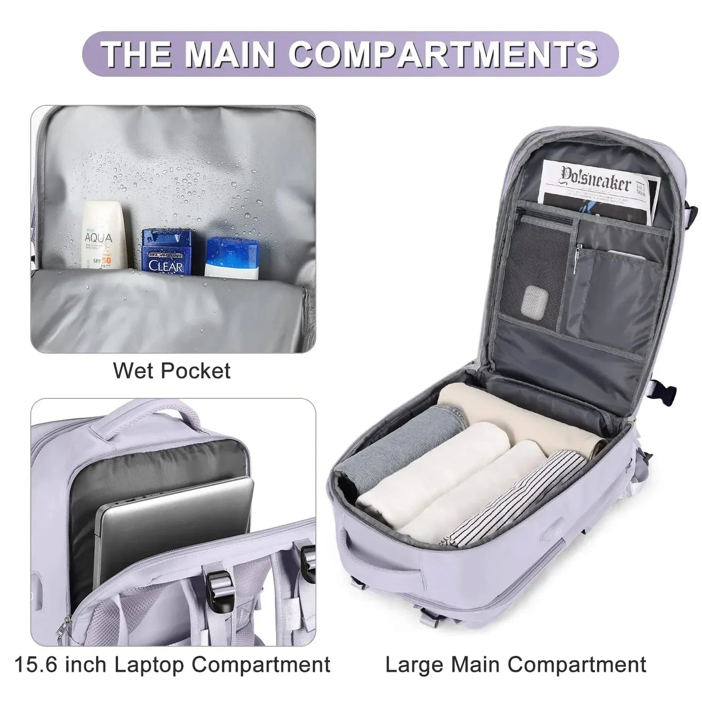 Travel Backpack for Women 40x25x17 Airplane Cabin Backpack Carry-On Luggage 14inch Laptop Backpack Casual Schoolbackpack