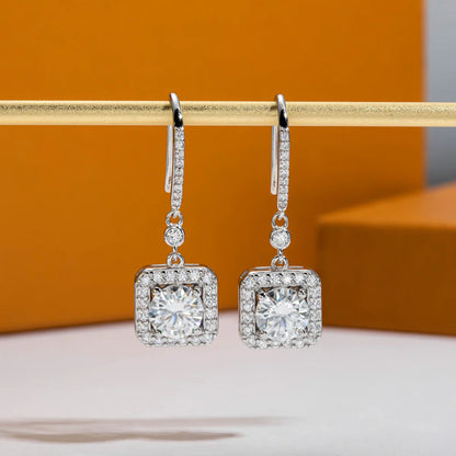 1ct D Color Moissanite Drop Earrings 925 Sterling Silver 18k Gold Plated Earrings for Woman Jewelry Gifts Wholesale