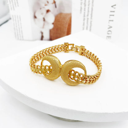 Dubai Gold Color Jewelry Set For Women Classic Bow Design 18K Gold Plated Necklace Set Earrings Bracelet And Ring Trending