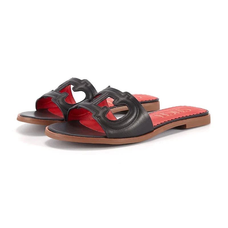 Women's Square Open Toe Heels Sandals Low Block Flat Sandals Slip Comfortable Casual Beach Shoes