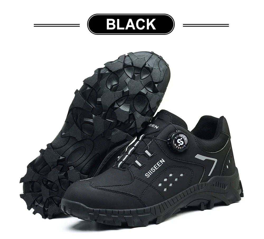 Men's Steel Head Safety Shoes Puncture And Smash Resistant Lightweight Sole Breathable Upper for Outdoor Workshop Work Shoes