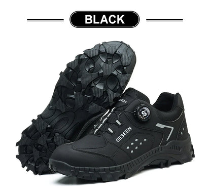 Men's Steel Head Safety Shoes Puncture And Smash Resistant Lightweight Sole Breathable Upper for Outdoor Workshop Work Shoes