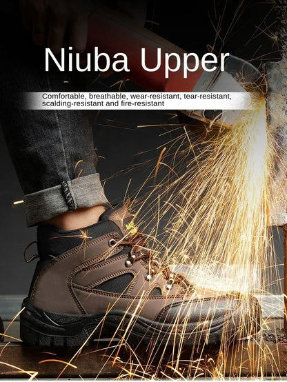 Lightweight Men Safety Botas Men Work Safety Shoes Anti-puncture Steel Toe Cap Non Slip Work Sneakers Male Indestructible  Boots