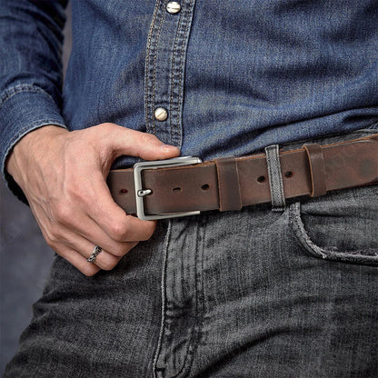 Antique High-quality Metal Needle Buckle High-quality Top Layer Cowhide Men's Casual Belt with Multiple Colors To Choose