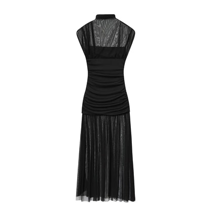 Spring Summer Elegant Women Dresses Wedding Guest Ladies Patch Work Tulle Dresses Valentine‘s Day Woman Dresses