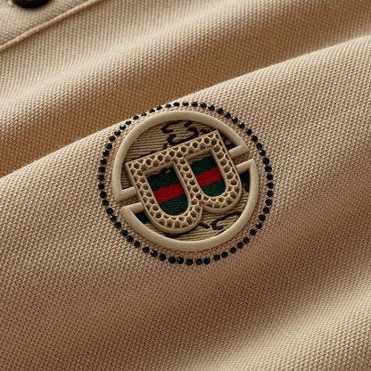 2025 New Summer Men's Business Leisure High end Fashion Boutique Embroidery Original Design Top Short sleeved Polo Shirt