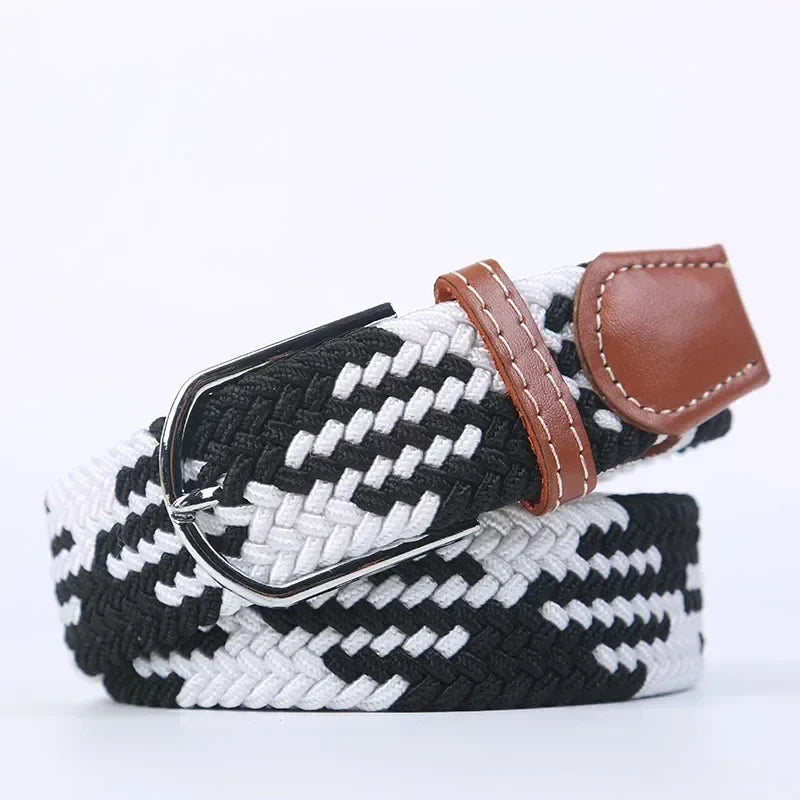 Women's Belt Fashion Casual Woven Elastic Belt Outdoor Sports Military Tactical Strap Climbing Work Belt Unisex Jeans Pants