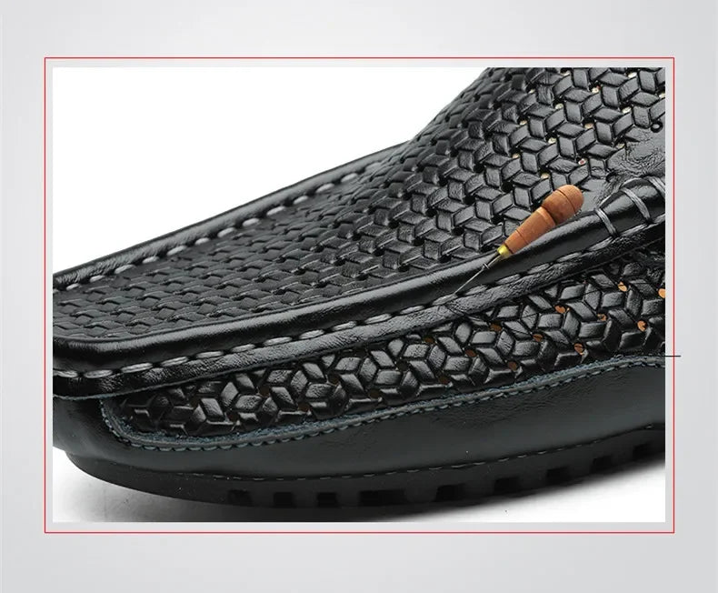 Summer Luxury Brand Men Casual Shoes Soft Genuine Leather Mens Loafers Moccasins Italian Designer Breathable Slip on Boat Shoes